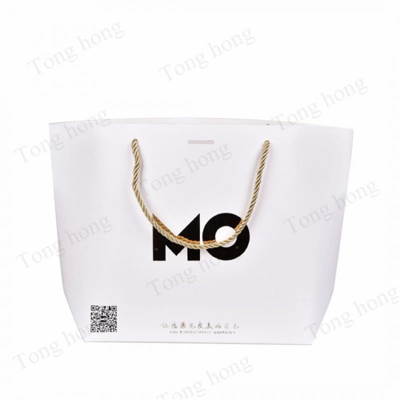 High End Gift Unique Shape Beautiful Color Pink Printing Shopping Paper Bag Supplier