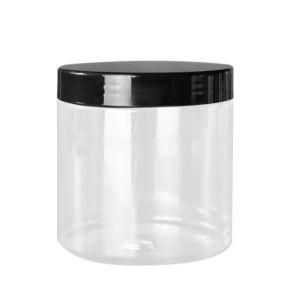 450ml Clear Plastic Food Storage Jar with Black Cap