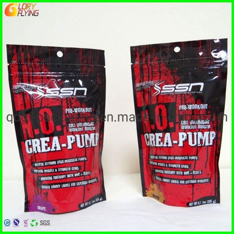 Stand up Protein Powder Packing Zipper Bags Plastic Food Packaging