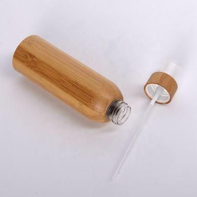 Bamboo Cosmetic Bottles with Bamboo Fine Sprayer Lotion Pump