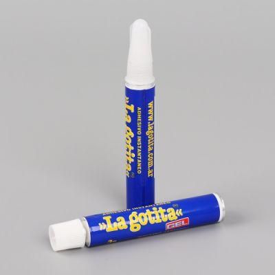 Glue Soft Aluminum Packaging Tubes Enamel External Base Coat Round Shape