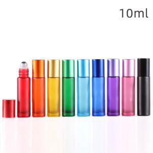 2021 New Perfume 5ml 10ml Frost Clear Green Blue Amber Glass Roll on Bottle with Roller Ball