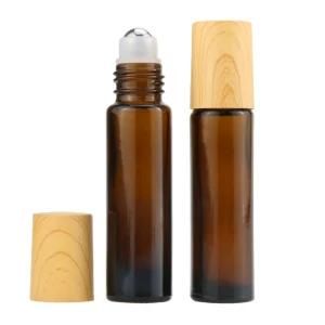 Glass Roll on Bottle with Metal Ball Essential Oil Roller Bottle with Bamboo Cap