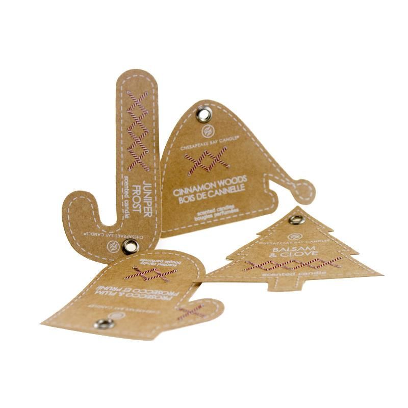 Cute Die Cut UV Logo Kraft Paper Hang Tag