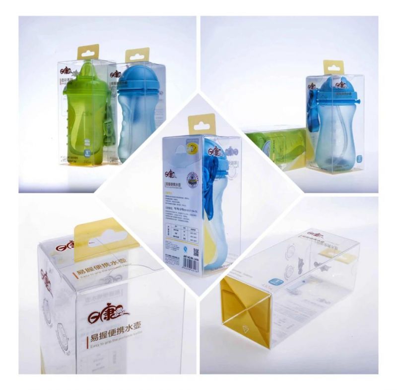 Custom Green Material Plastic Transparent Pet Plastic Box for Water Cup