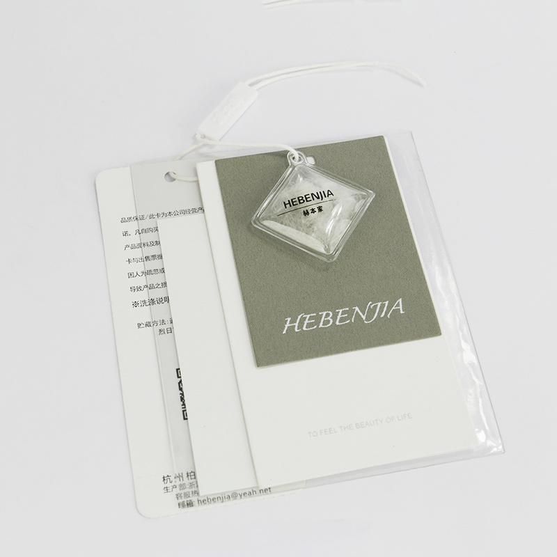 PVC Pouch Light Gray Color Fsc Paper Hangtag