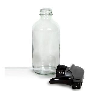 8oz 16oz Boston Round Clear Hand Wash Cleaning Trigger Glass Spray Bottle with Trigger Sprayer