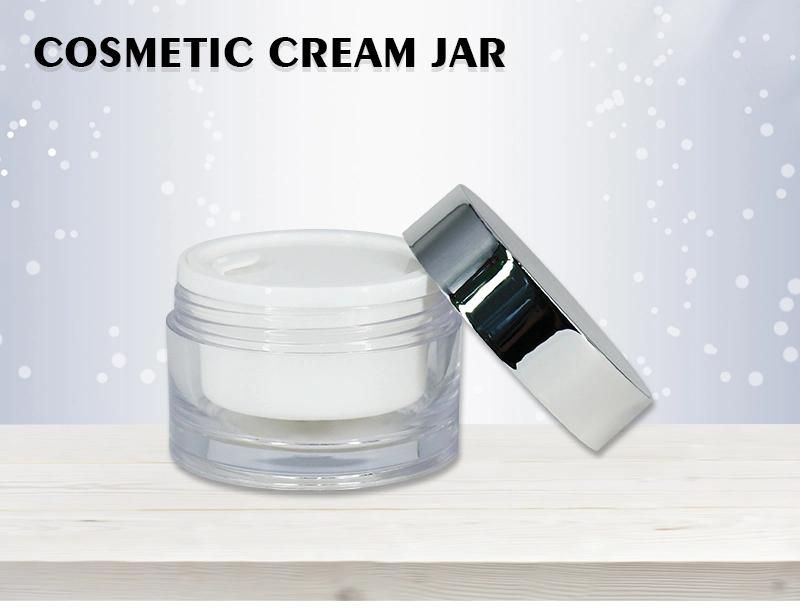 OEM PS 50g Transparent Luxury Cream Jar with Silver Lid