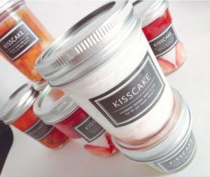 Transparent Glass Jar and Glass Bottle with Metal Lid