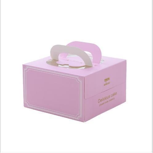 Wholesale Portable One-Piece Good Time Cake Box Melaleuca Square Birthday Pastry Cake Box Free Base and Logo Food Storage Cupcake Shaped Packaging Box with Hand