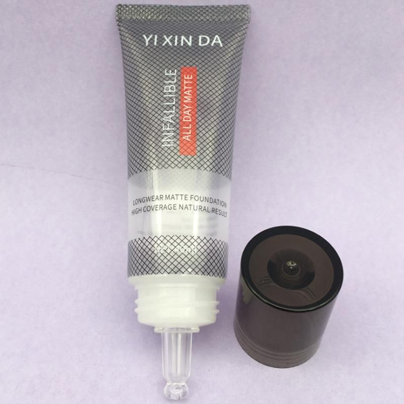 Custom Logo Foundation Bb Cc Cream Packaging Tube Soft Squeeze Cosmetic Tubes with Brush