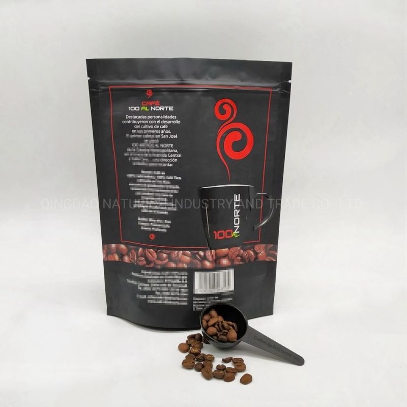 Plastic Food Bag Stand up Zipper Bag with Valve 500g Coffee Bean Packaging Bag with Valve