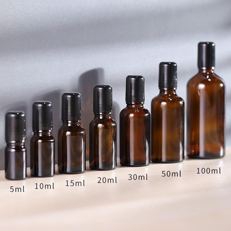 Hot Sales 5ml 10ml 15ml 30ml Amber Glass Essential Oil Bottle