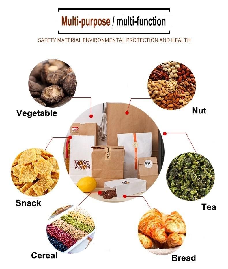 Snack Food Packaging Craft Bread Bulk Recycled Brown Paper Bags