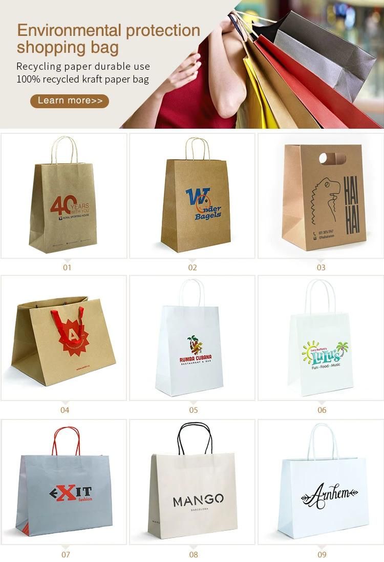 Handmade Custom Logo Printed Purple Streak Kraft Paper Bag