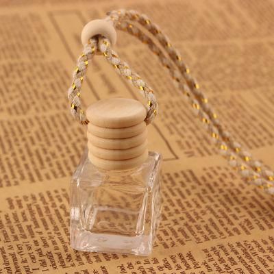 10ml Car Air freshener Hanging Perfume Empty Bottle Refillable Fragrance Diffuser with Wood Cap