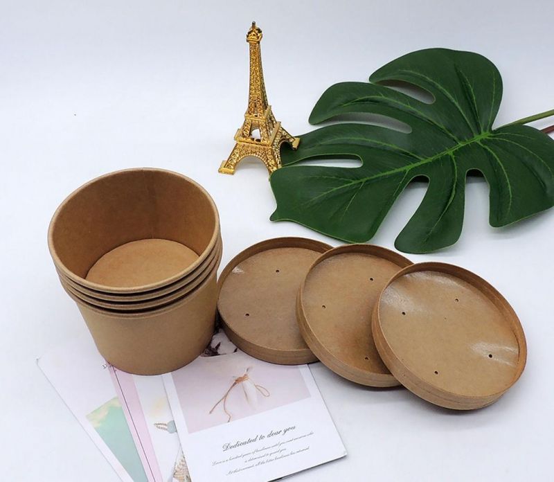 Kraft Paper Food Packaging Cups Keep Fresh and Warm Food Grade Eco-Friendly Paper Bowls