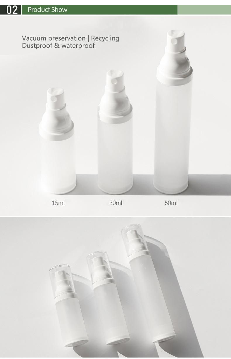 in Stock! 15ml Plastic Airless Cosmetic Lotion Bottle with Sprayer Nozzle