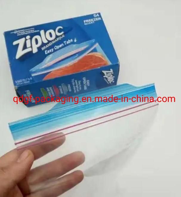 PE Colored Slider Zipper Food Packaging Plastic Bags with Double Zip Lock Poly Pouch for Fruits Fresh Packing