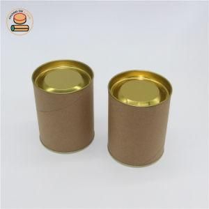Wholesale Cardboard Tube Customizable Dried Fruits Tea Packaging Paper Round Box with Metal Lid