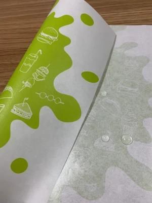 Custom Design Grease Proof Paper Sheet Oil Proof Paper Sheet for Fast Food Burger Sandwich Wrapping