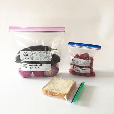 Custom Print Reusable Double Zipper Track Clear Plastic LDPE Smellproof Ziplock Bag Food