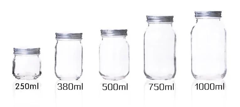 Regular Mouth 4oz 8oz 12oz 16oz 32oz Jelly Jam Food Storage Glass Mason Jar with Lids and Bands