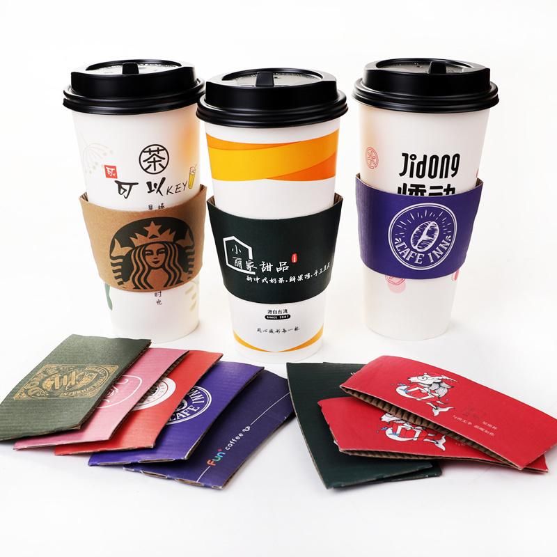 Wholesale Custom Printed Disposable Paper Coffee Cup Sleeve