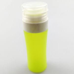 Medium Cylinder-Shaped Refillable FDA/LFGB Food Grade Silicone Cosmetic Travel Bottles, Yellow