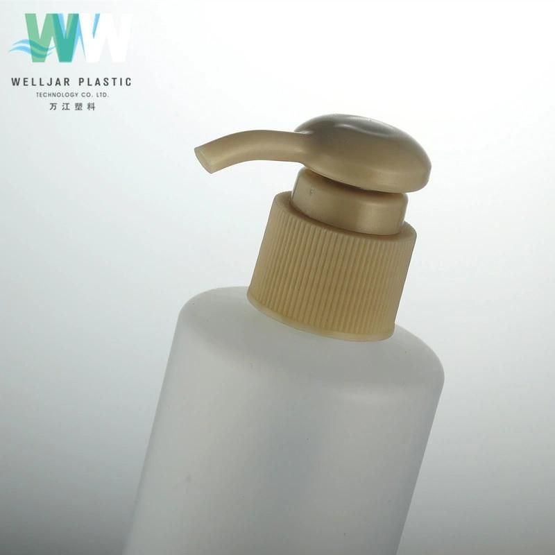 200ml PE Packaging Cylinder Flat Shoulder Bottle with Beak Pump