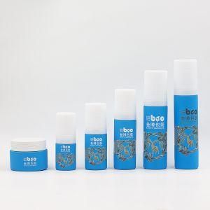 Deep Blue Cosmetic Packaging Deer Logo Printing Fashion Glass Bottle