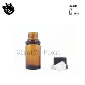 10ml Molded Amber Glass Bottle with Black Child Proof Cap
