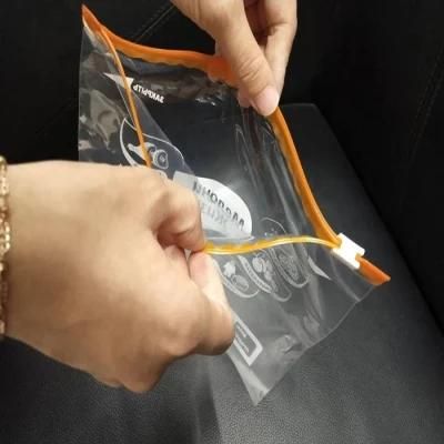 Hot Sale Transparent Customized Plastic Food Grade Reusable Zip Lock Slider Zip Bag with Logo Printing