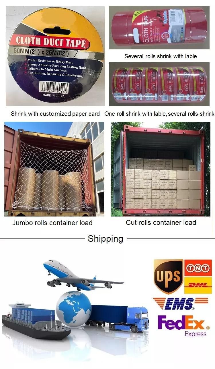 Super black, sliver, white of cloth tape with high quality for heavy duty packing