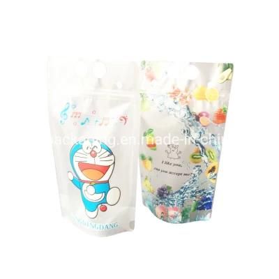 Customization Print Logo Self Standing Disposable Beverage Drink Juice Pouches Plastic Food Packaging with Zipper Bags