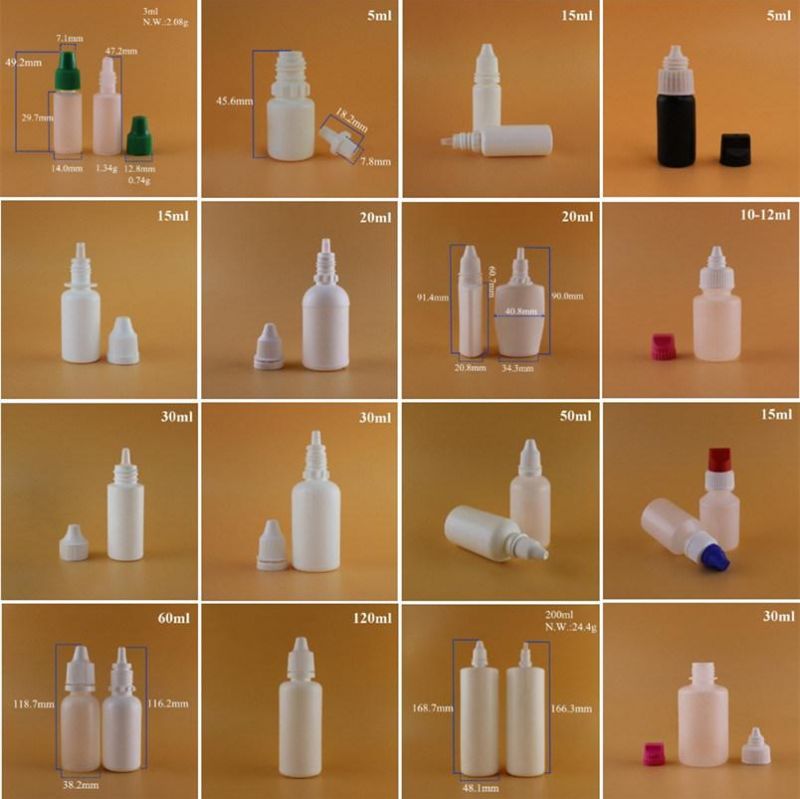 Plastic Oval E Liquid Medicine Squeeze Empty Eye Dropper Bottle