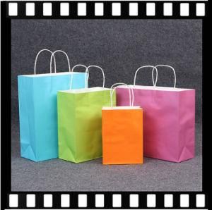 Custom Printing Recycle Plain Take Away Shopping Kraft Paper Bag