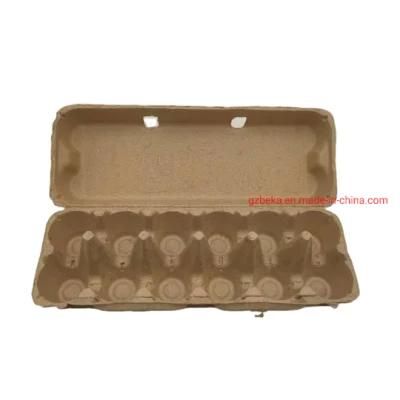 Wholesale Biodegradable Pulp Egg Tray with 12 Holes Brown Corrugated 1 Dozen Pulp Egg Carton