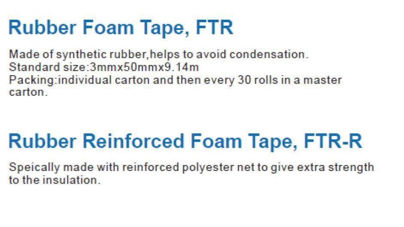 Rubber Foam Tape, Ftr/ Rubber Reinforced Foam Tape, Ftr-R