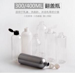 300ml 400ml Pet Plastic Shampoo Spray Cosmetic Lotion Bottle with Flip Cap