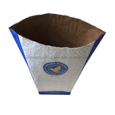 High Quality and Custom Printed Kraft Paper Bags for Wheat Maize Flour Packaging