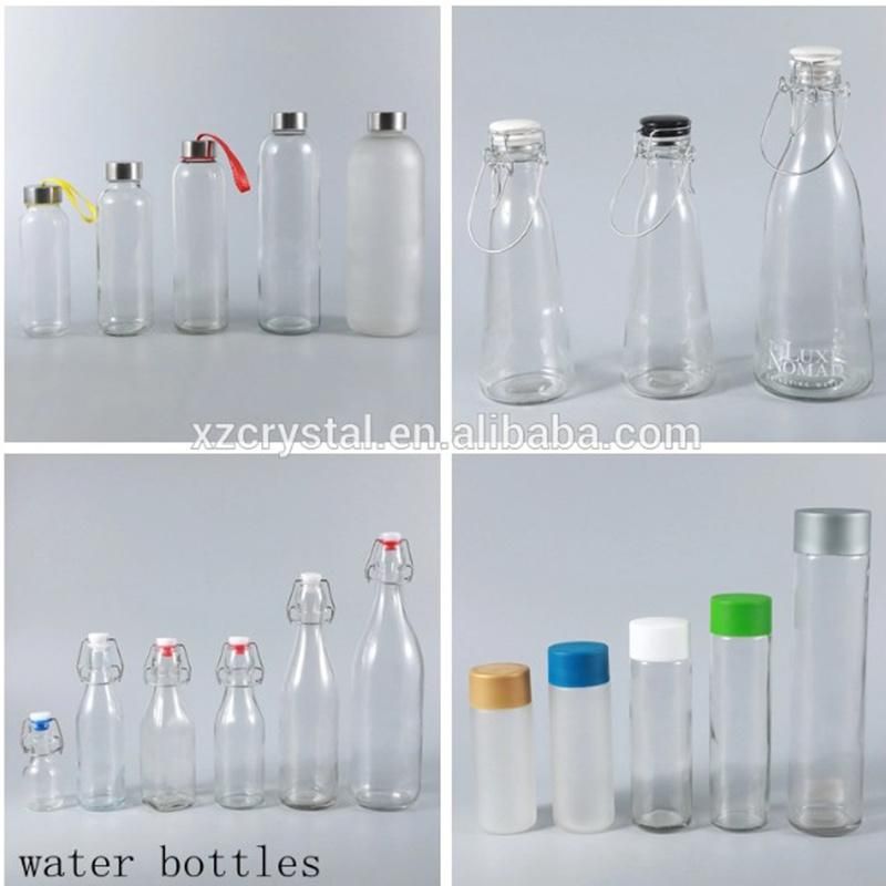 Wholesale Custom 350ml 500ml Juice Beverage Milk Glass Bottle Bottles with Metal Caps