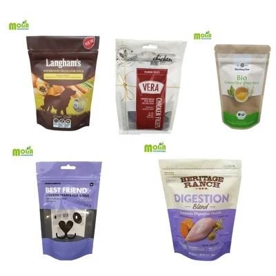 Laminated Material Food Packaging Zipper Heat Seal Stand up Pouch with Tear Notches/Clear Windows