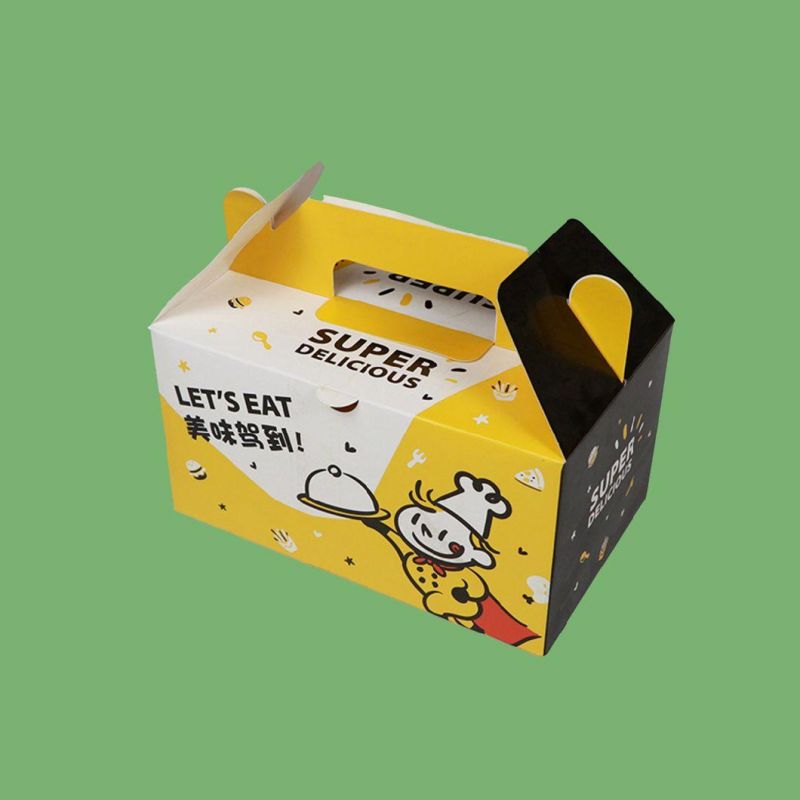 Wholesale Printed Recycled Brown Paper Chicken Wing Fried Chicken Boxes Take out Hot Fast Box Food Packaging Eco Friendly