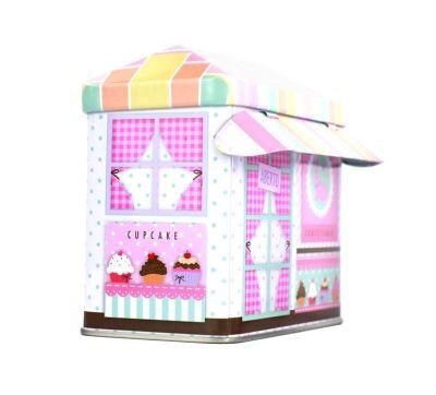 Custom Beauty House Shaped Tin Box Cookie Metal Tin Box for Children