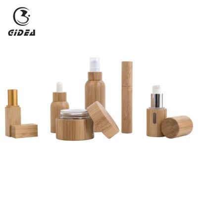 Bamboo Cosmetic Packaging for Skincare Wholesale Cosmetic Jar and Bottle