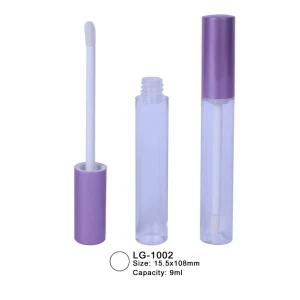 9ml Empty Plastic Lipgloss Container Cosmetic Packaging Round Lip Bottle with Brush Applicator