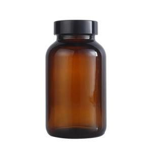 Empty Round Amber Clear Blue Forsted Glass Capsules Bottles 60ml 75ml 100ml 250ml 300ml 500ml Glass Pill Bottles with Lid