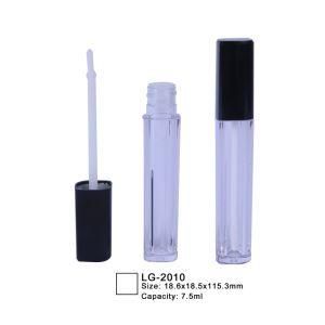 7.5ml Empty Plastic Lipgloss Container Cosmetic Packaging Square Lip Bottle with Brush Applicator