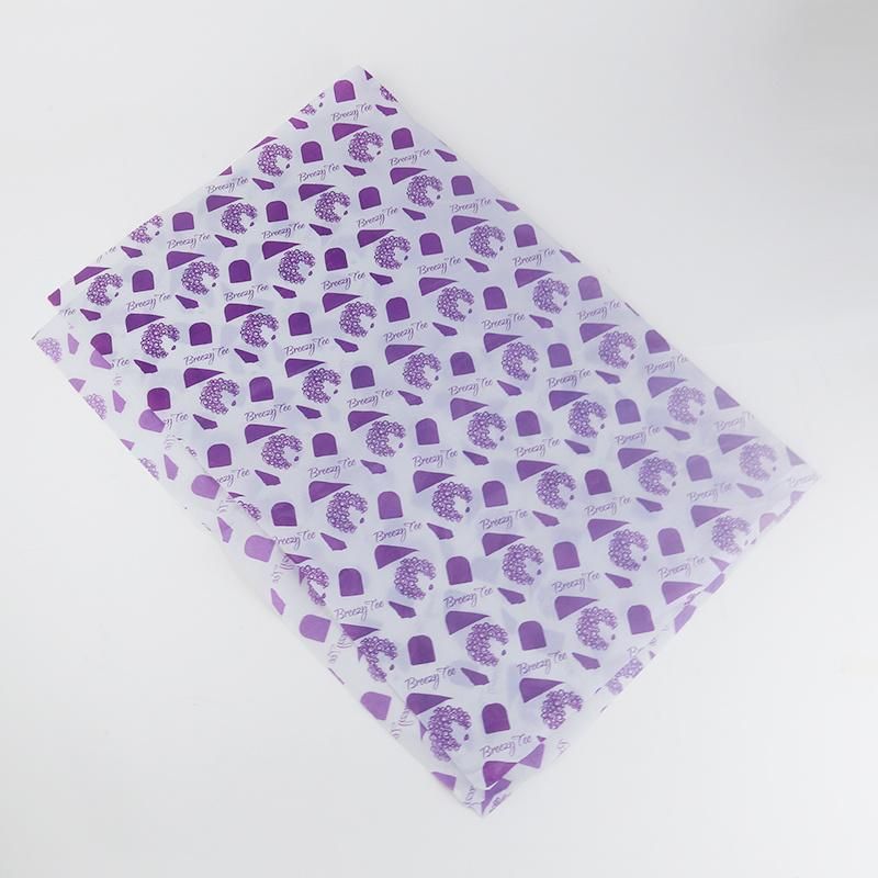 Grey Purple Logo Double Colors Printed Custom Clothing Wrapping Tissue Paper